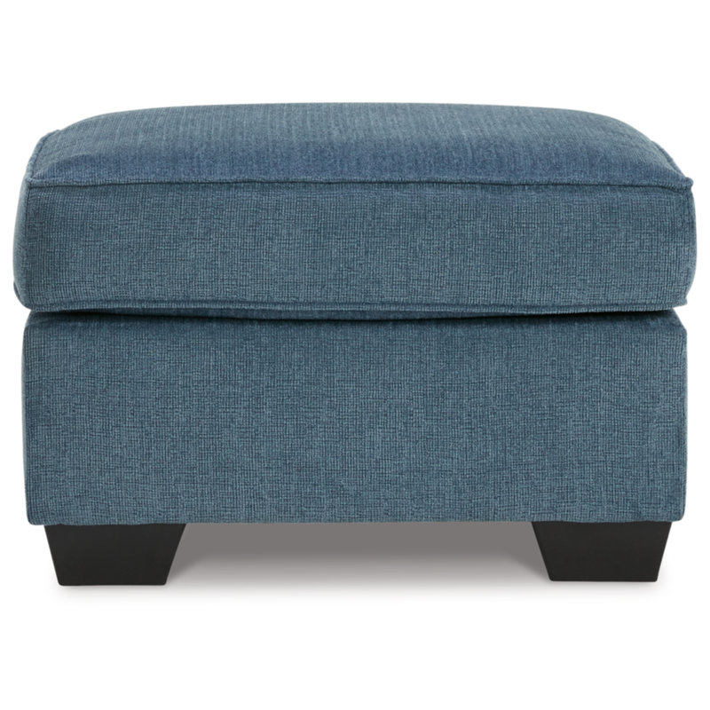 Cashton Upholstered Ottoman, Blue 100% Polyester