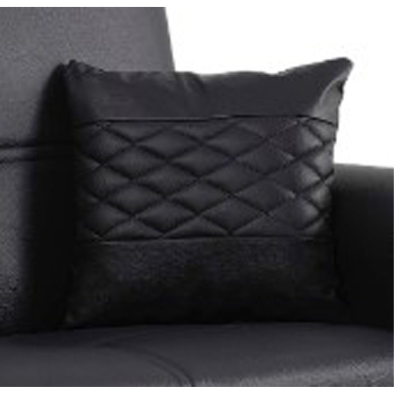 Canapé-lit rembourré convertible avec rangement, Noir