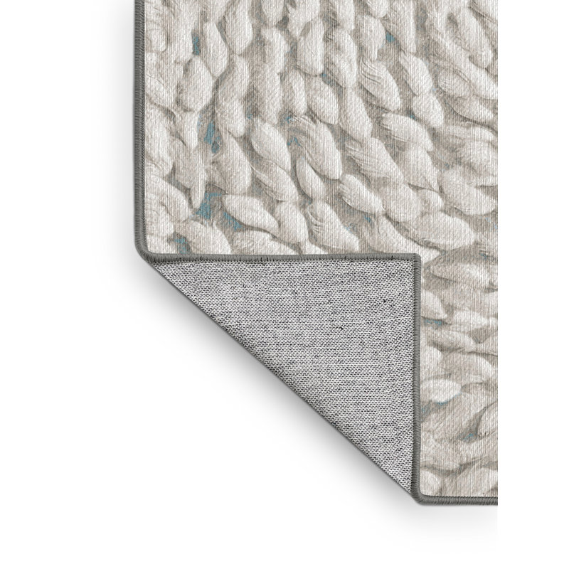 Tapis gris lavable à la machine, Rectangle 7 pi x 10 pi