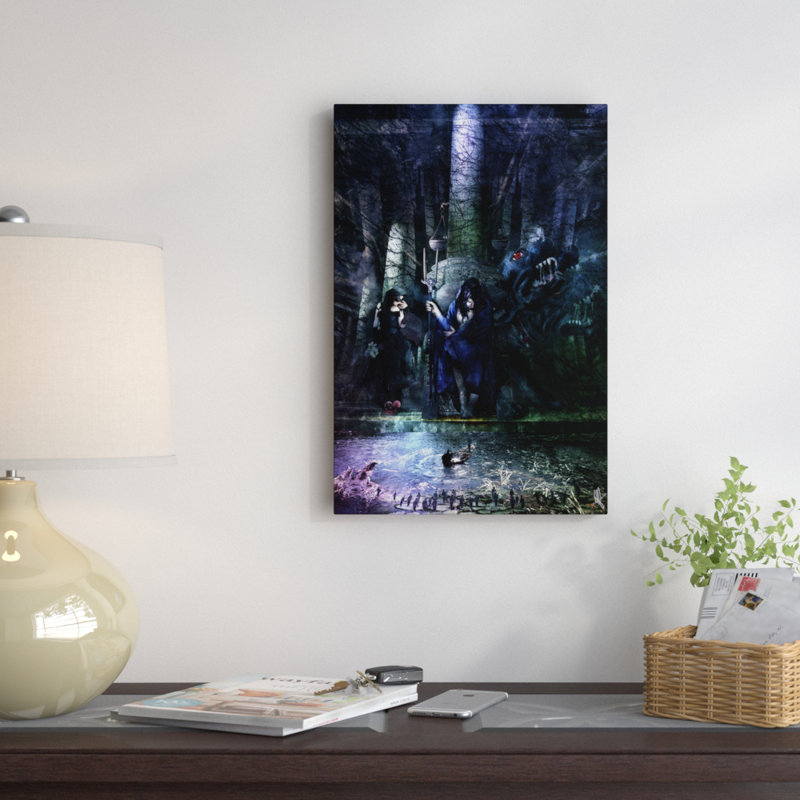 « hades », impression sur toile, H 26 po x l 18 po x P 1,5 po, Toile tendue, Pas de tapis