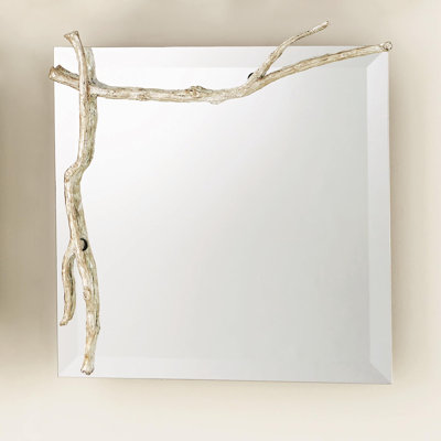 Twig Mirror-Silver Leaf-Sm