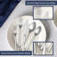 Ensemble de couverts cubiques en acier inoxydable 20 pièces, coutellerie 18/10 polie miroir, conception moderne, va au lave-vaisselle, service pour 4