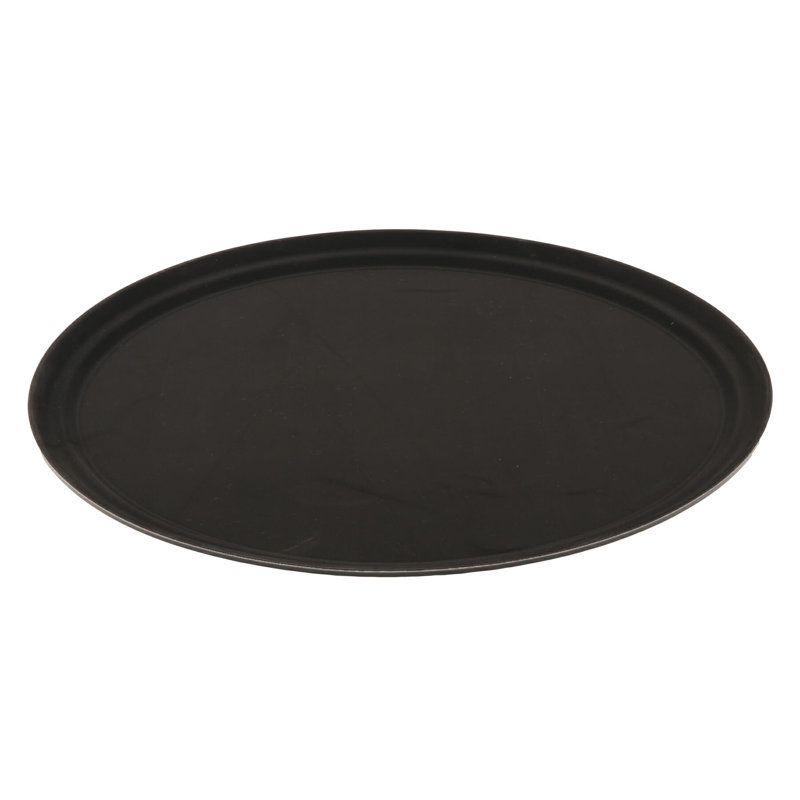 Plateau de service antidérapant (ovale), L 22 po x P 27 po, Noir