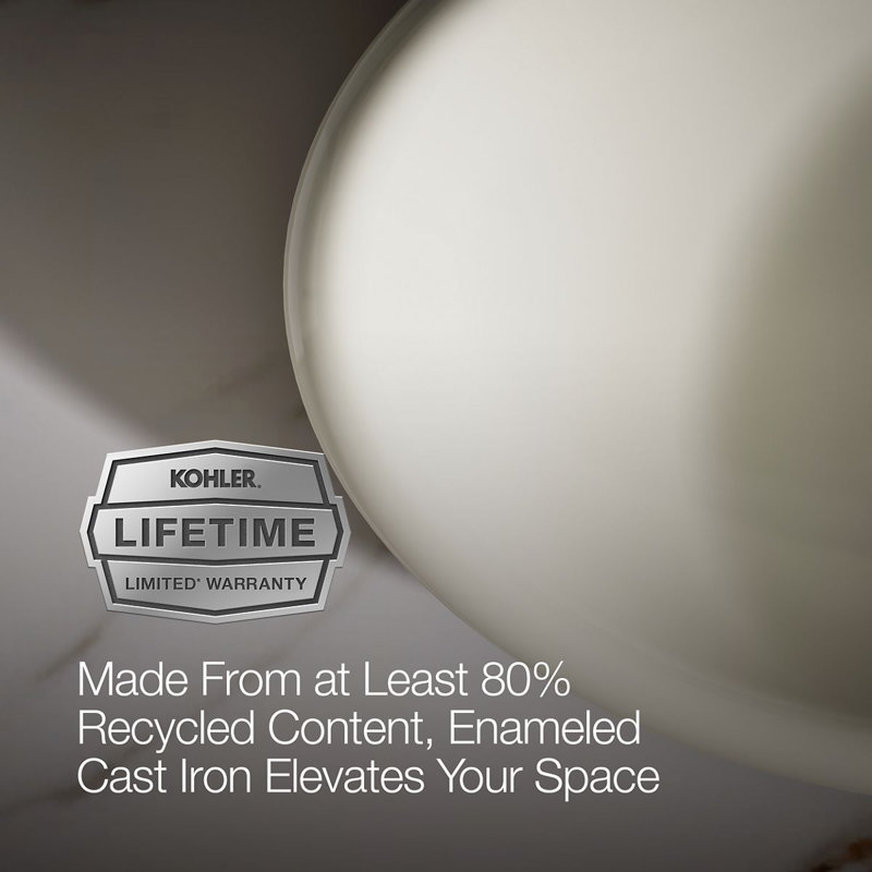 Iron Plains Metal Oval Vessel Bathroom Sink with Overflow, Biscuit