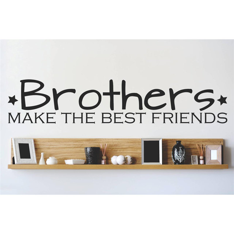 Décalcomanie murale frères make the best friends, Noir, H 10 po x l 40 po x P 0,16 po