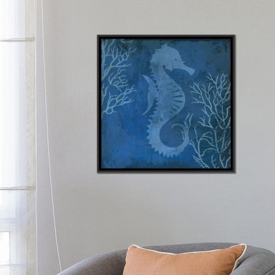 «Navy Sea Horse», impression sur toile