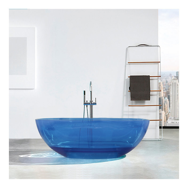 64 inch freestanding solid surface soaking bathtub for bathroom