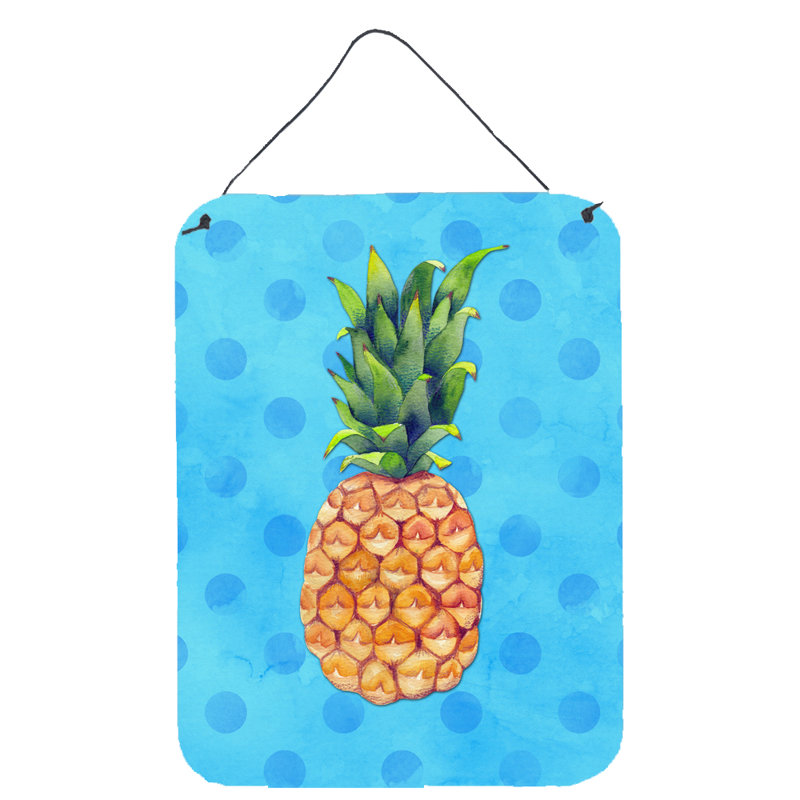 Polkadot Hanging Prints Wall Décor, Bleu, Ananas