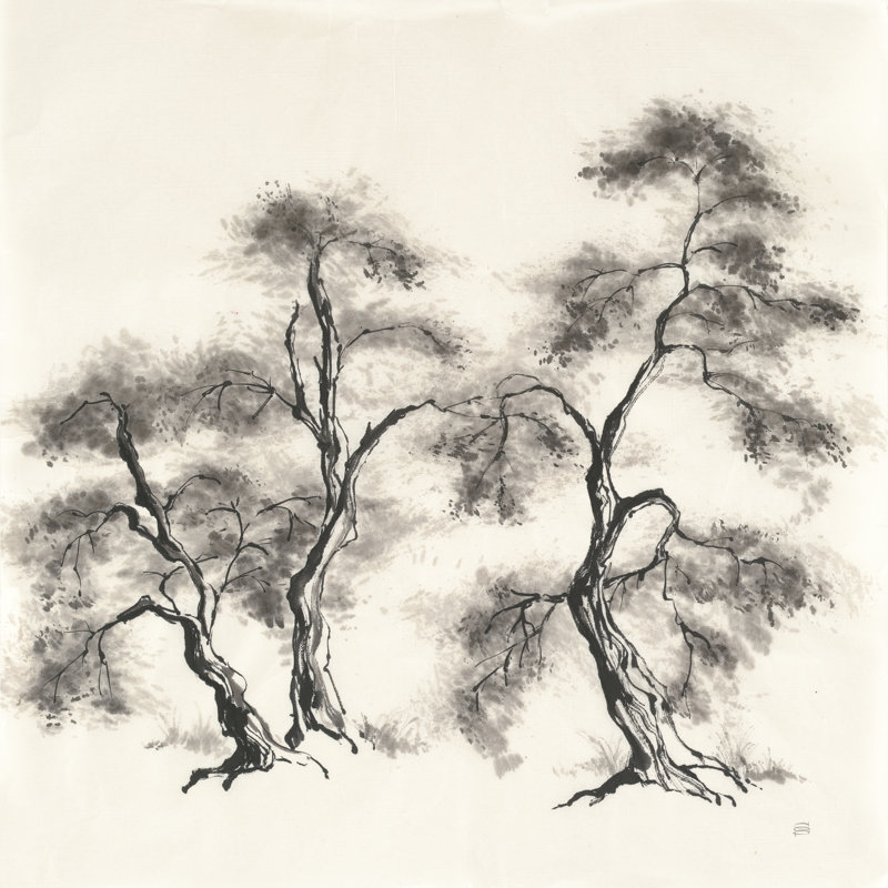 Sumi Tree III by Chris Paschke - Wrapped Canvas Painting, 30cm H x 30cm W x 3.8cm D