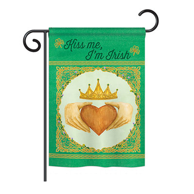 « baiser me », « i is irish spring », polyester de 2 côtés 18,5 x 13 po drapeau de jardin