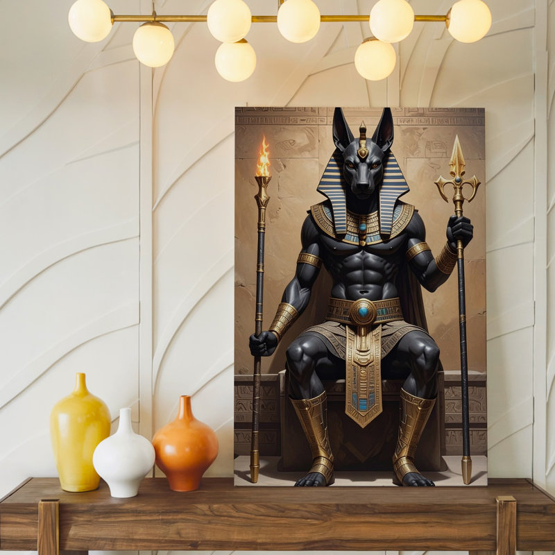 Voici la description du produit et optimisation de la toile pour votre trône d'art Anubis, H 18 po x l 24 po
