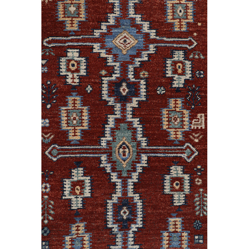 Burano Handmade Kilim Wool Geometric Area Rug, Runner 2'6" x 8'