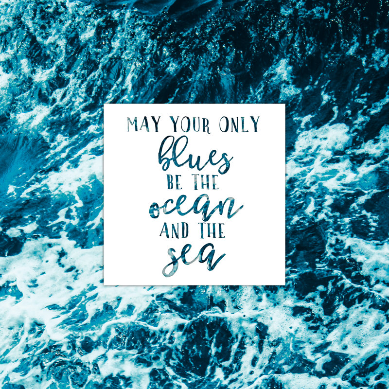 Blues Ocean Sea - Wrapped Canvas Print, 30cm H x 30cm W x 3.8cm D