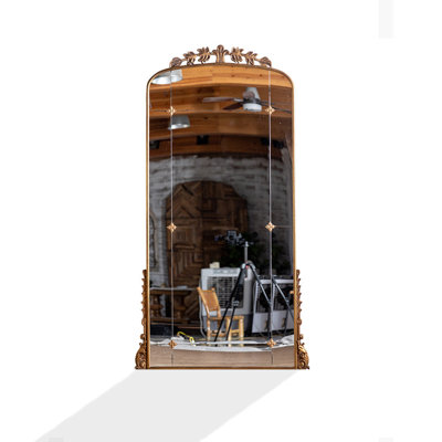 European-Style Court-Style Iron Frame Full-Length Mirror