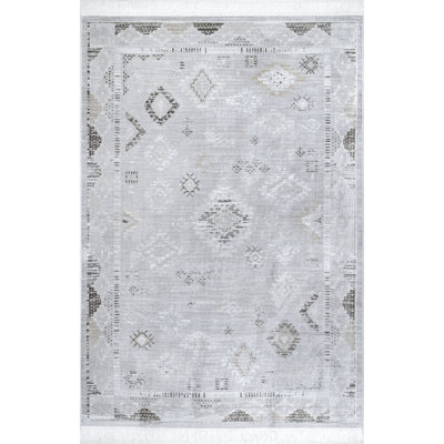 Tapis argenté à franges Venice