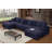 Chenille Modular U-shaped Chaise Sectional with Two Large Ottomans-987183153