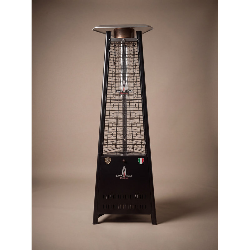 Chauffe-terrasse Lava Heat Italia - noir martelé, propane liquide (paquet plat), Hammered Black, Propane