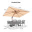 Parasol d'extérieur rectangulaire en porte-à-faux 9 pi x 12 pi avec base, beige-197273276