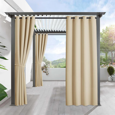 Rideaux d'extérieur pour patio Imperméable Rideaux extérieurs pour porche Pavillon Pavillon de jardin Résistant aux intempéries