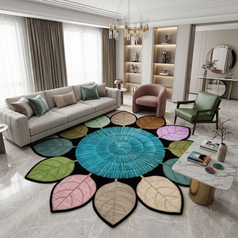 Tapis tissé de qualité supérieure, 100% polyester, 5,9 x 9,2 pi, 650 g / m² | Antibactérien, antidérapant, impression numérique 3D | Lavable à la machine, hauteur des poils doux: 0,3 po | Parfait pour le salon et la chambre à coucher