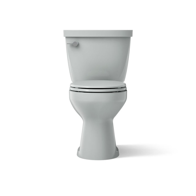 Cimarron 1.28 GPF Water Efficient Round Two-Piece toilet (Seat Not Included), Ice Grey, Right-Hand