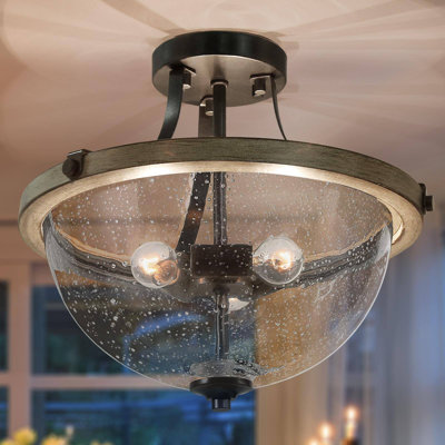 Vauxhall Glass Semi Flush Mount