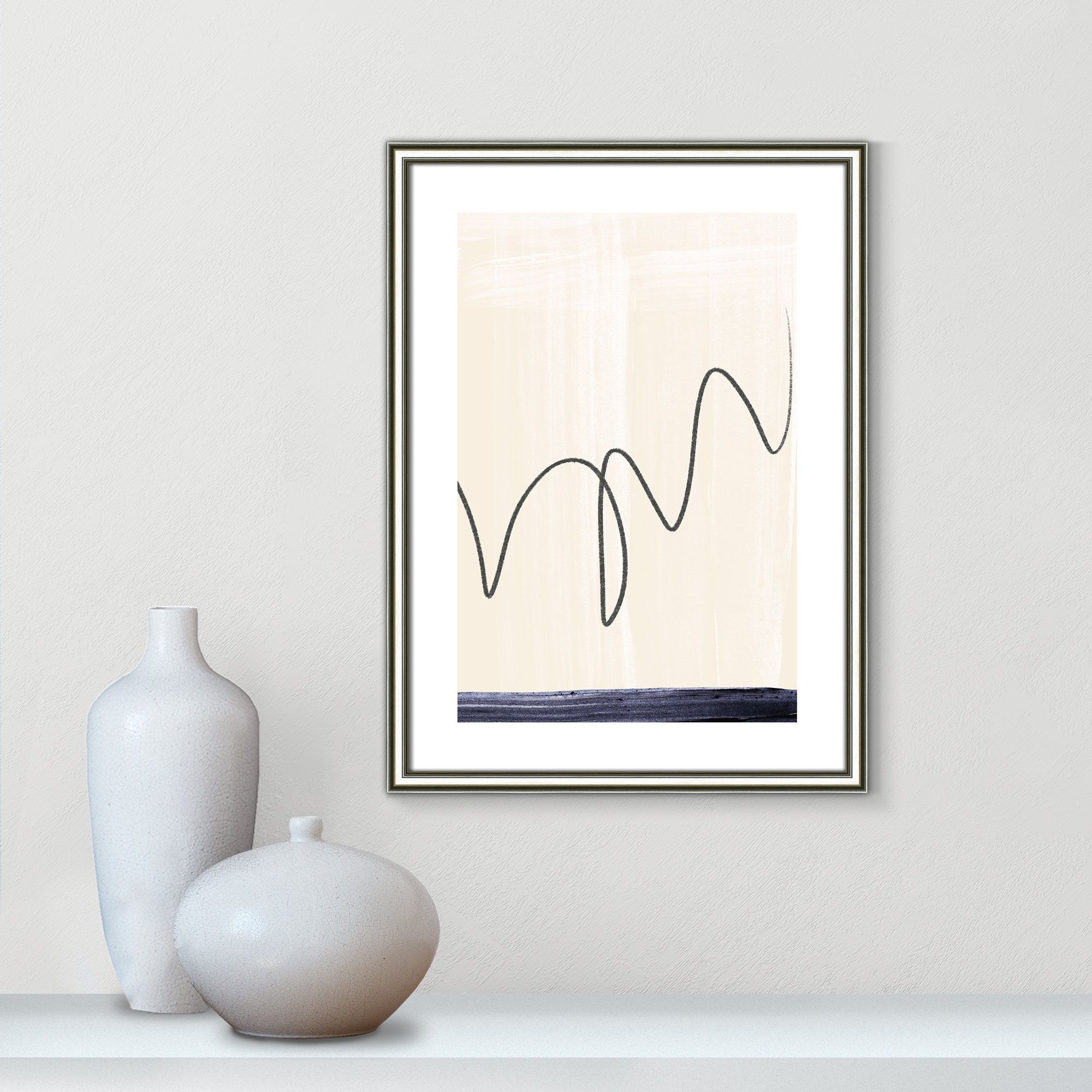 Departured II - Picture Frame Painting Print, 24.25" H x 18.25" W x 0.88" D, Silver Framed Paper