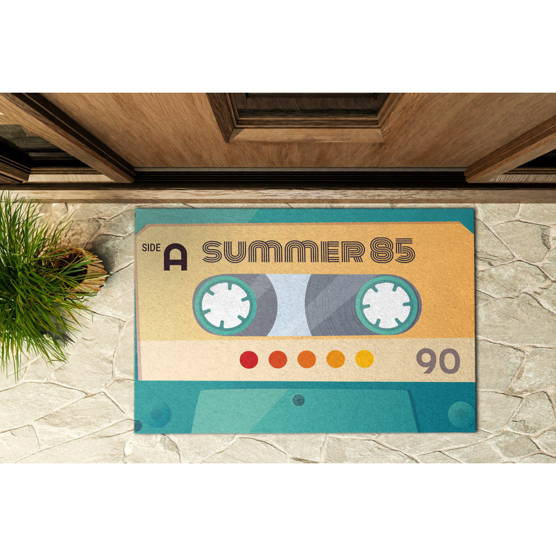 Retro Kassette Sommer 60 x 90 cm Rutschfeste Türmatte für draußen