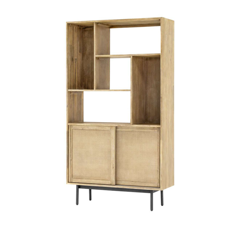 Abrahem 180cm H x 100cm W Solid Wood Standard Bookcase