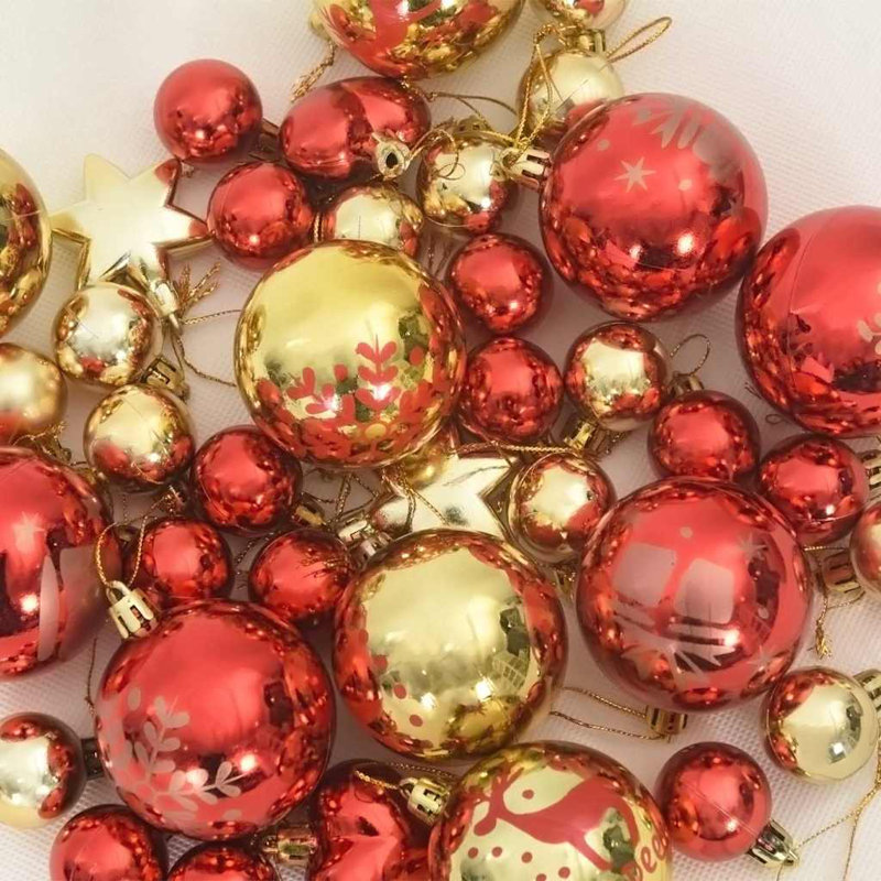 vidaXL Christmas Bauble Plastic, Gold/Red