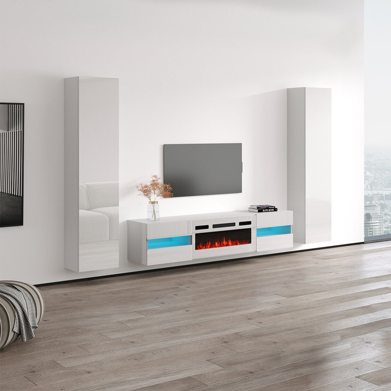 Meuble audio-vidéo Metro White, Blanc
