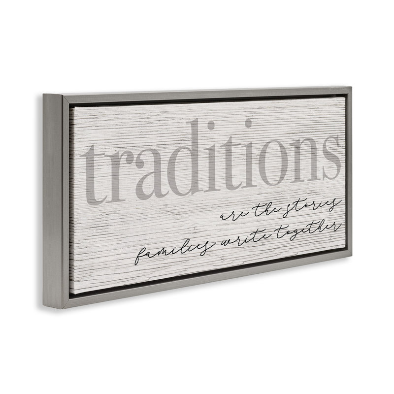 Family Traditions, Cadre flottant gris lustré, H 11 po x l 25 po