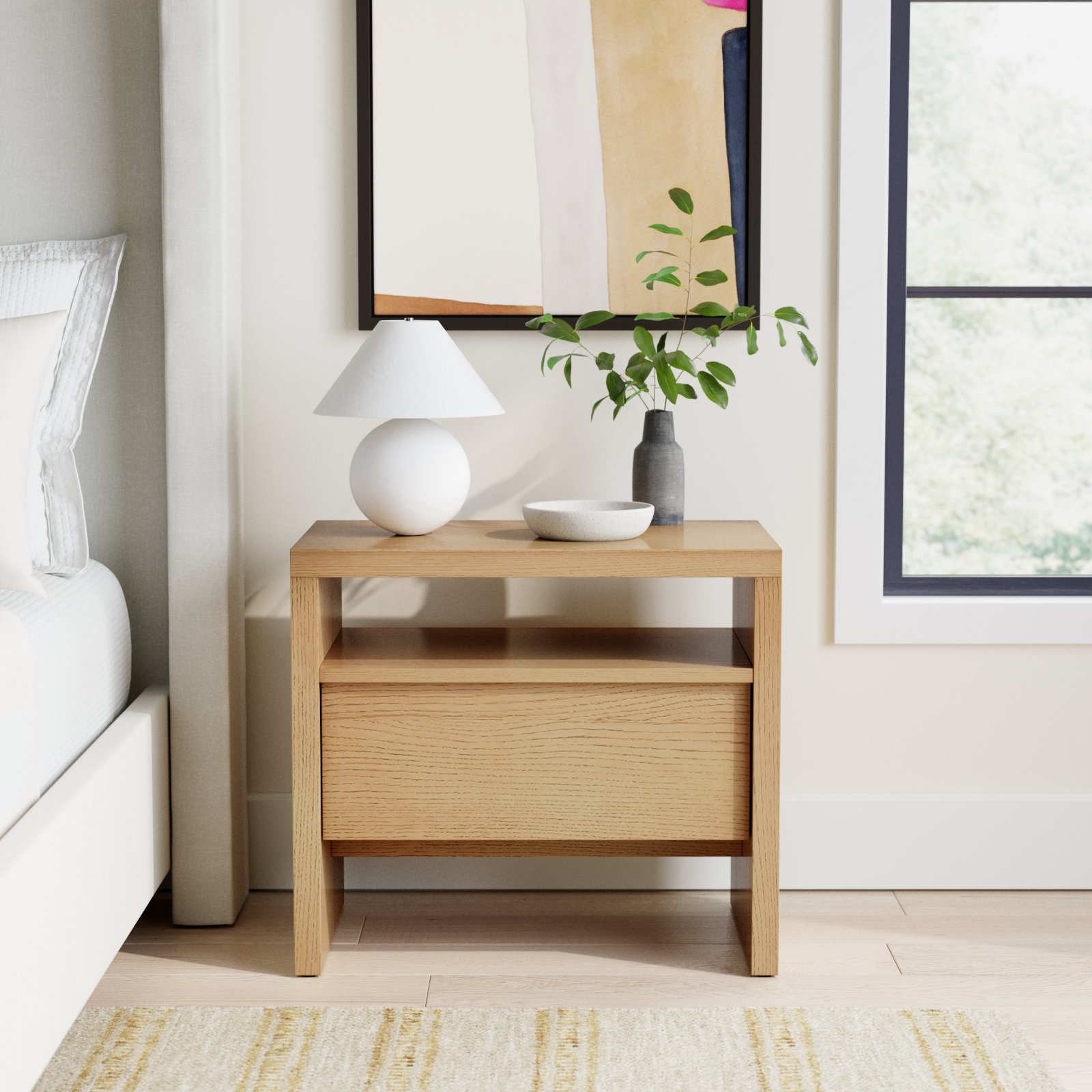 Sedona Solid + Manufactured Wood Nightstand, Natural