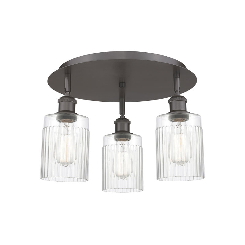 Bethy Glass Flush Mount, Clear, Oil Rubbed Bronze