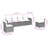 Vidaxl Garden Sofa Set Grey, Dark Grey