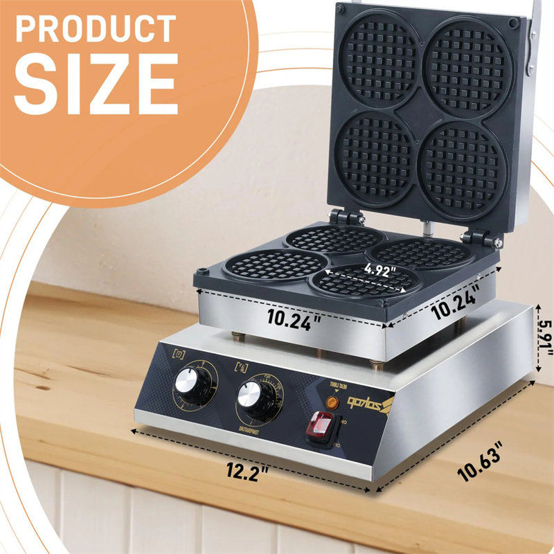 Gaufrier belge antiadhésif 4 grilles 1750W 110V