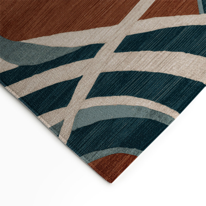 Tapis intérieur et extérieur brun Watercolor, Rectangle 9 pi x 12 pi