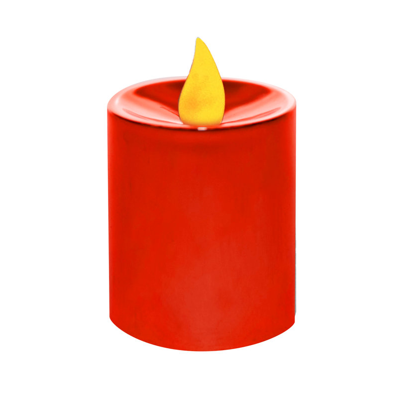 Bougie votive métallique sans parfum, Rouge