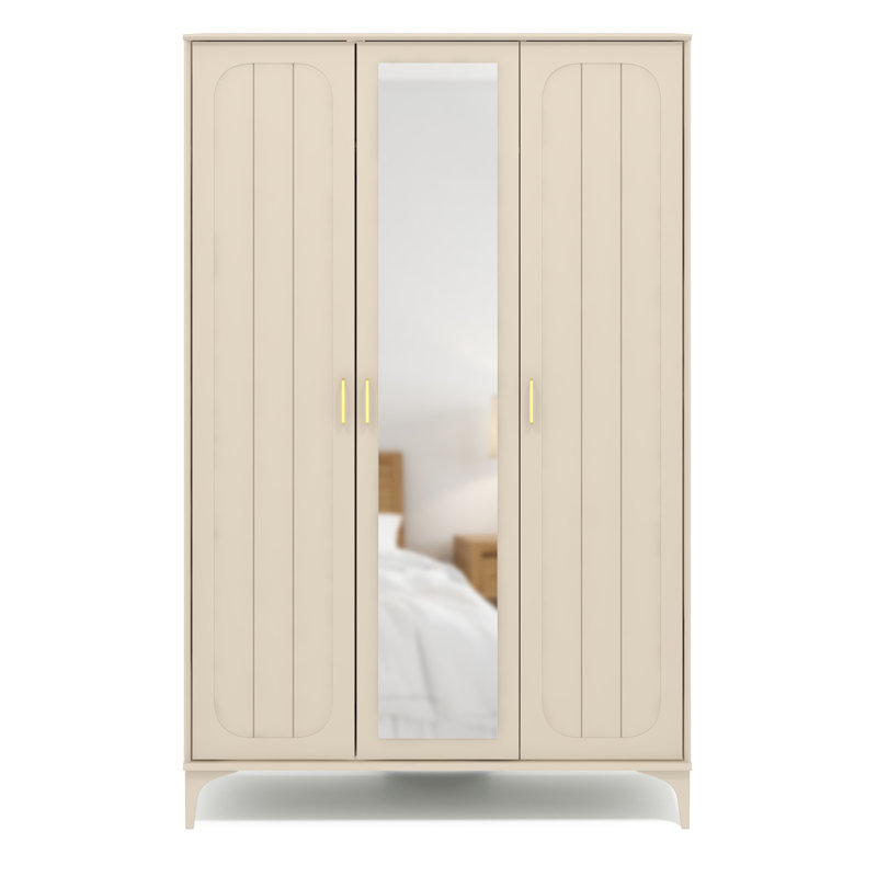Harrington 3 Door Wardrobe with Mirror , Natural