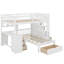 Lit superposé double au-dessus de simple avec bureau, tiroirs et tablettes-718450005