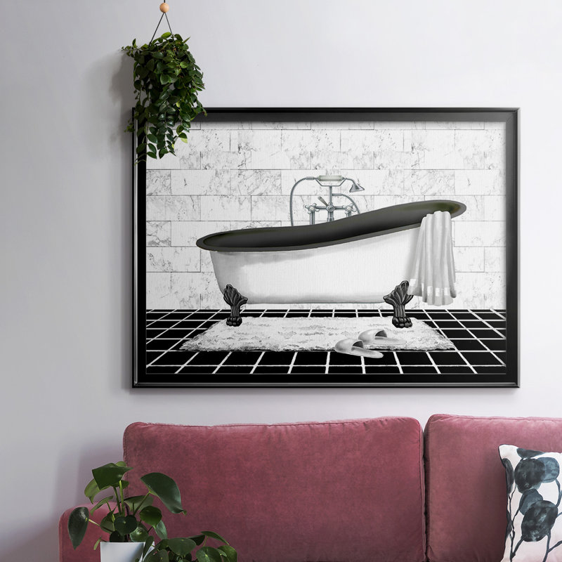 Modern Bath II, H 18 po x l 26 po x P 1,5 po, Noir