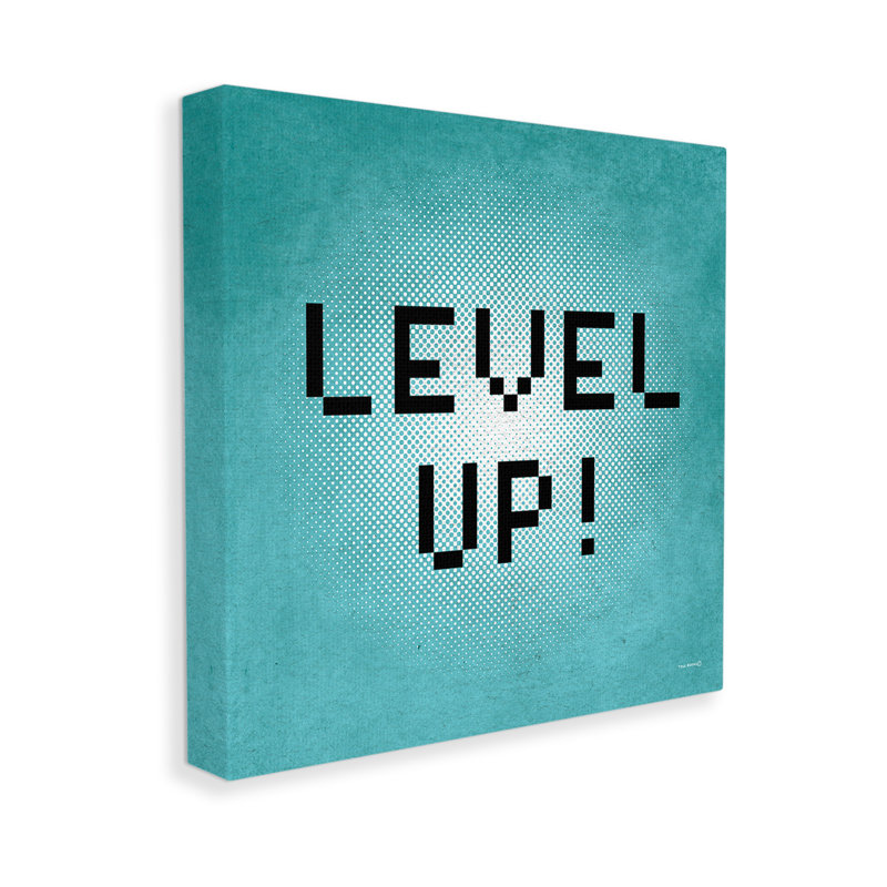 Level Up Vintage Pixels Canvas Wall Art Design By Yass Naffas Designs, 30" H x 30" W