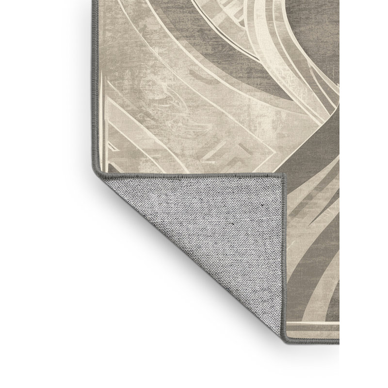 Tapis art déco lavable à la machine Alan Water Spirit - beige, 5 x 7