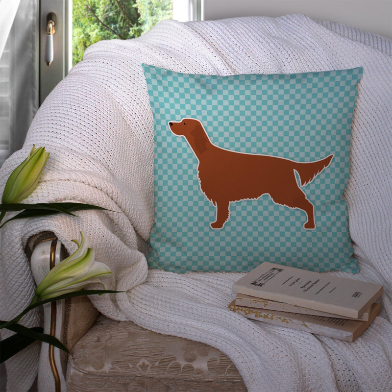 Coussin décoratif d’intérieur/d’extérieur irish setter, Bleu, H 18 po x l 18 po x P 3 po