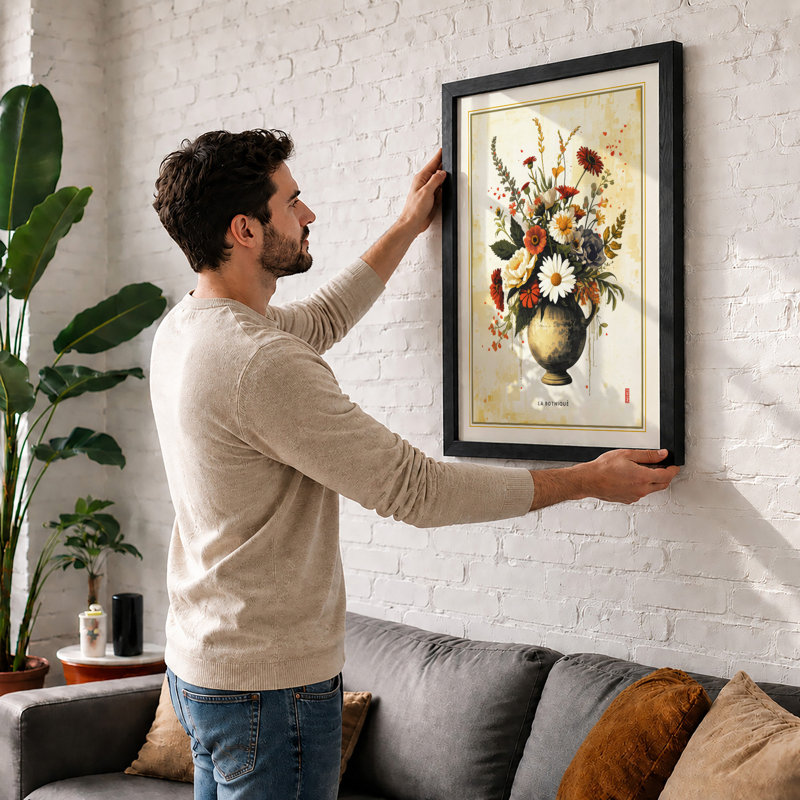 Golden Wildflower Study Botanical - Framed Print, Unframed, A4 - 29.7 x 21.0 cm