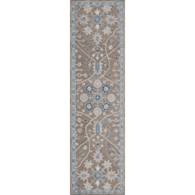 Wren Hand-Tufted Microloop Pile Wool Traditional Area Rug Timber Taupe Blue-Gray Beige