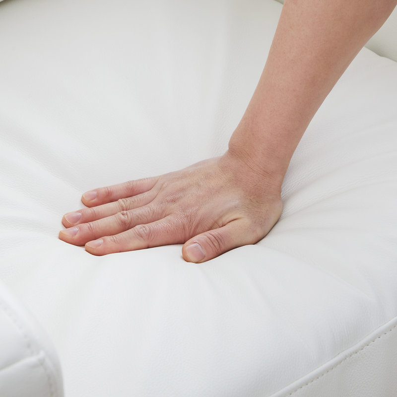 Fauteuil Benten, Cuir assorti blanc