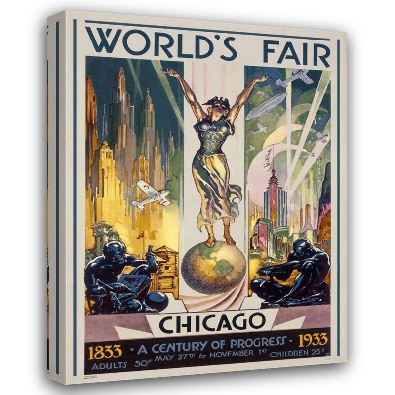 «The Holiday Aisle® Sheffer», art sur toile tendue par la galerie Glen C., exposition «Chicago Worlds Fair», 1933