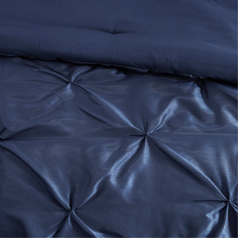 Ensemble d'édredon touffeté 7 pièces grand bleu marine
