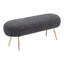  Banc rembourré 48 po en velours noir et or et acier